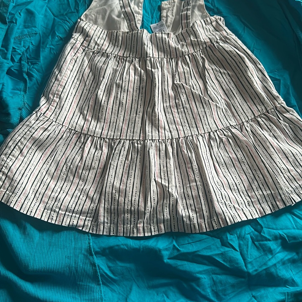 Carter's White and Black Striped Casual Dress